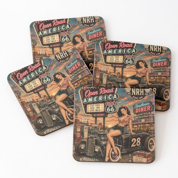 Item preview, Open Road America Route 66 Pin-up designed and sold by Normandy Road Heritage.
