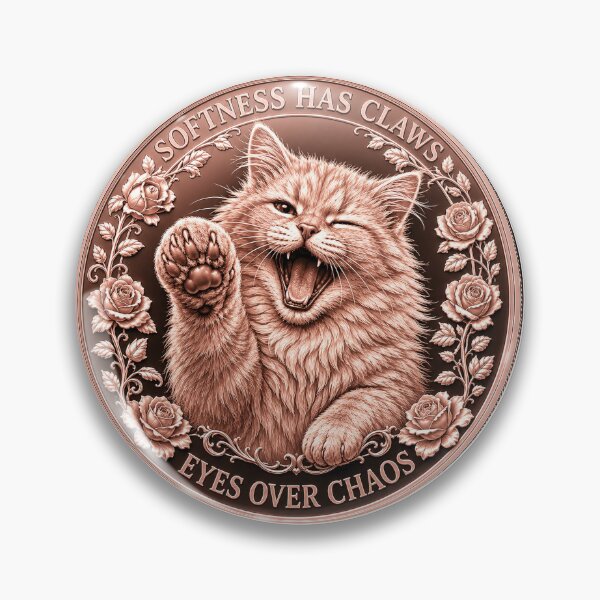 Item preview, Softness Has Claws — Rose-Gold Cat Coin Medallion  DESCRIPTION: designed and sold by Eyes Over Chaos .