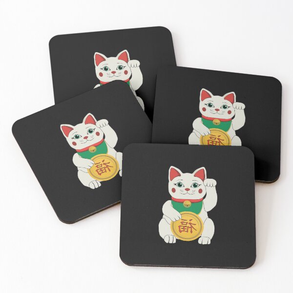 Item preview, Maneki Neko on Black. Left Paw. Copyright: © Collugraphic. designed and sold by Collugraphic.