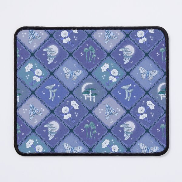Item preview, Moonlit Moth Mushroom Whimsigoth Lattice Print designed and sold by WonderAndWhim.