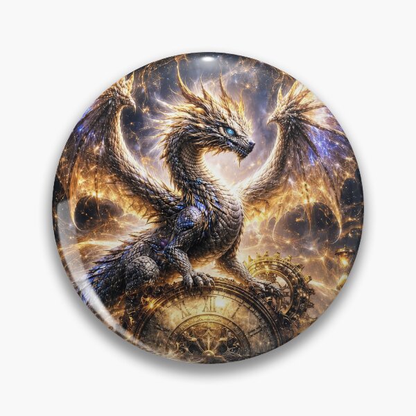 Item preview, Time Dragon – Celestial Clockwork Fantasy Dragon Design designed and sold by DrakariArt.