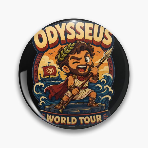 Item preview, Odysseus World Tour Cartoon Character Ancient Greek Mythology Humor Gift for Mythology Lovers designed and sold by Nightarel.