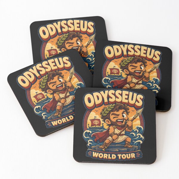 Item preview, Odysseus World Tour Cartoon Character Ancient Greek Mythology Humor Gift for Mythology Lovers designed and sold by Nightarel.