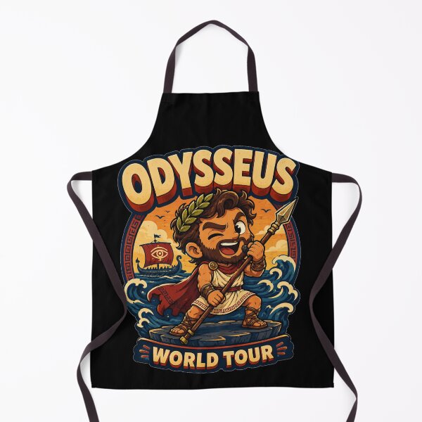 Item preview, Odysseus World Tour Cartoon Character Ancient Greek Mythology Humor Gift for Mythology Lovers designed and sold by Nightarel.