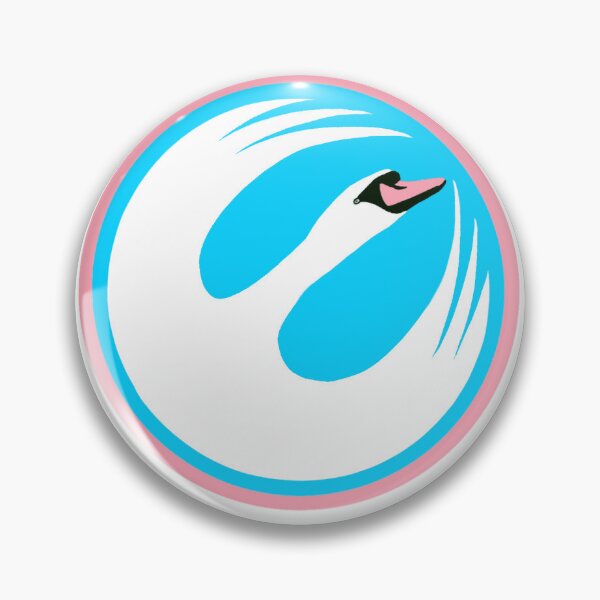 Item preview, Pink and Blue Round Swan Star Bird Inspired Crest designed and sold by Whimsea96.