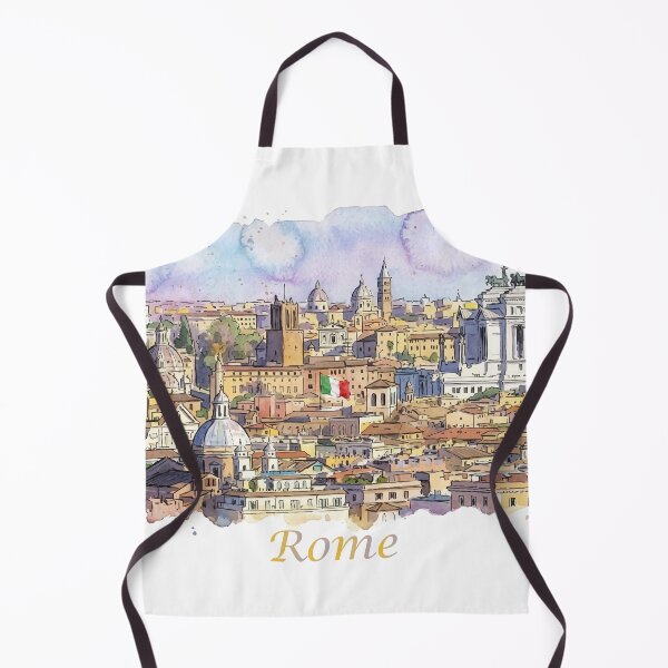 Item preview, Rome Italy Skyline Cityscape Panorama Watercolor Art designed and sold by NareArt.