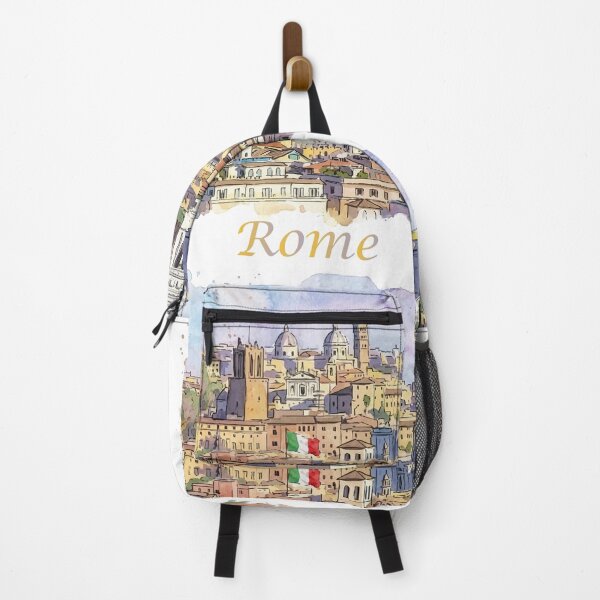 Item preview, Rome Italy Skyline Cityscape Panorama Watercolor Art designed and sold by NareArt.