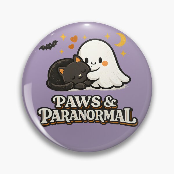 Item preview, Paws & Paranormal Cute Ghost and Black Cat Halloween Design, Cozy Spooky Gothic Design designed and sold by  MAD's Recreation Studio.