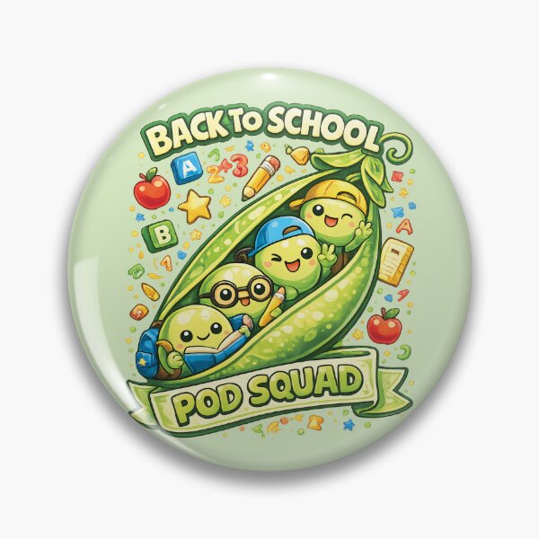 Artikelvorschau, Zurück zur Schule Pod Squad – Niedliche Kawaii-Erbsenschüler entworfen und verkauft von Human Error Goods.