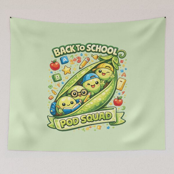 Item preview, Back to School Pod Squad - Cute Kawaii Pea Students designed and sold by Human Error Goods.