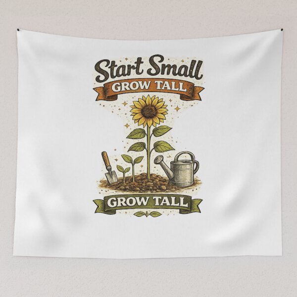 Item preview, Start Small Grow Tall | Retro Gardening Motivation designed and sold by ✨ Daily Vibe Studio ✨.
