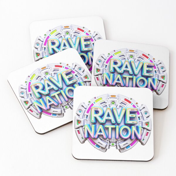 Item preview, Rave Nation Neon 3D Robot Typography designed and sold by PuzzleBoxDesign.