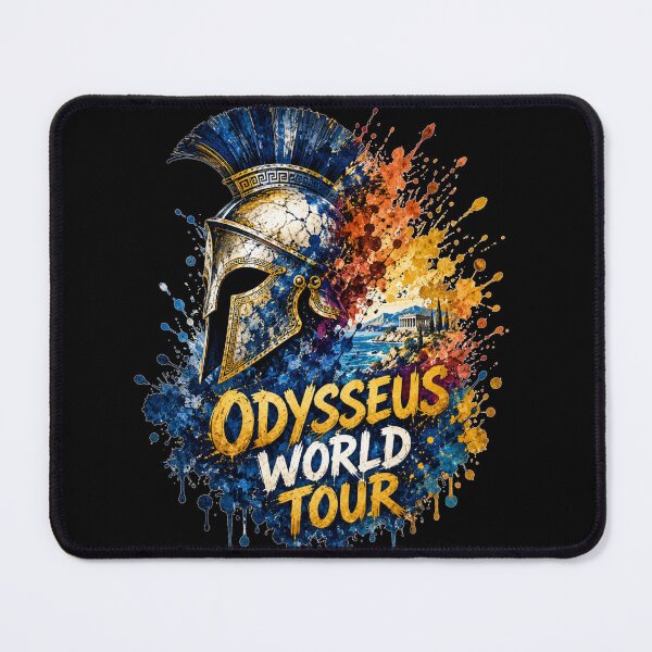 Item preview, Odysseus World Tour Spartan Helmet Paint Splash Art Ancient Greek Mythology Humor Gift for Mythology Lovers designed and sold by Nightarel.