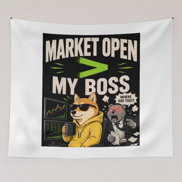 Item preview, Market Open > My Boss | Funny Stock Trader Shiba Design designed and sold by RANDOMUM Studio.