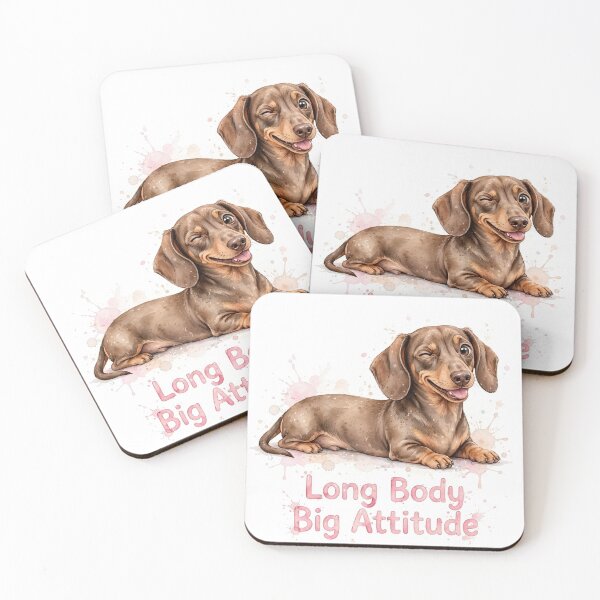 Item preview, Long Body Big Attitude - Cute Dachshund Winking Dog Watercolor designed and sold by SDKENERGY.