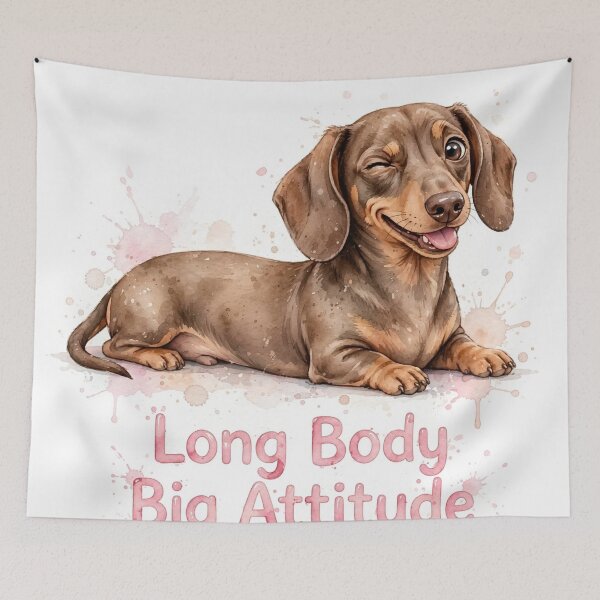 Item preview, Long Body Big Attitude - Cute Dachshund Winking Dog Watercolor designed and sold by SDKENERGY.