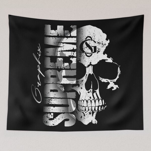 Item preview, Grunge Skull Distressed Typography Urban Streetwear Design designed and sold by DarkOriginArts.