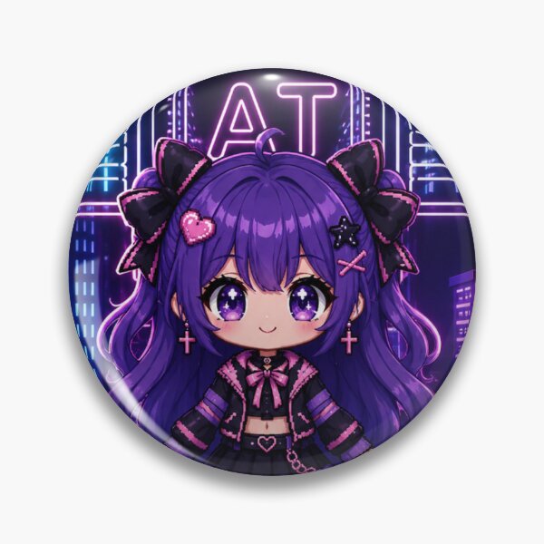 Item preview, Cyber AI Chibi Girl | Neon Future Anime Aesthetic designed and sold by Suzaku Studio.