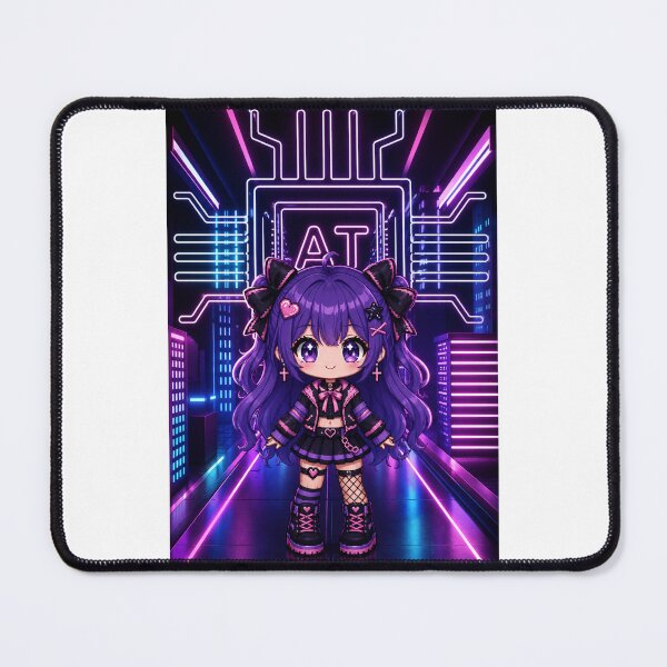 Item preview, Cyber AI Chibi Girl | Neon Future Anime Aesthetic designed and sold by Suzaku Studio.
