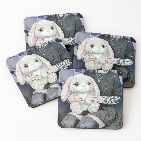 Item preview, Emo Girl Holding Cute Plush Bunny designed and sold by D6rkT3chDemon.