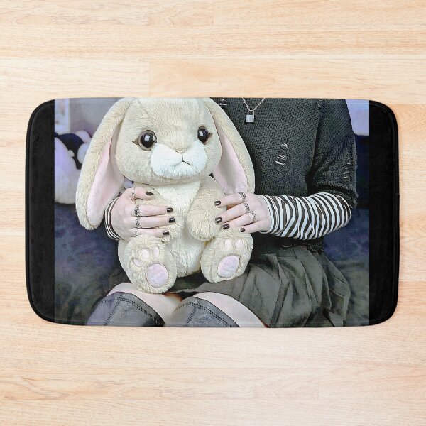 Item preview, Emo Girl Holding Cute Plush Bunny designed and sold by D6rkT3chDemon.