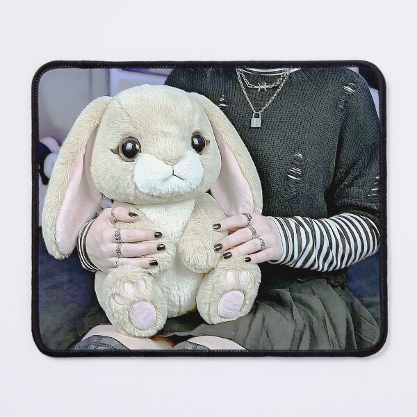 Item preview, Emo Girl Holding Cute Plush Bunny designed and sold by D6rkT3chDemon.