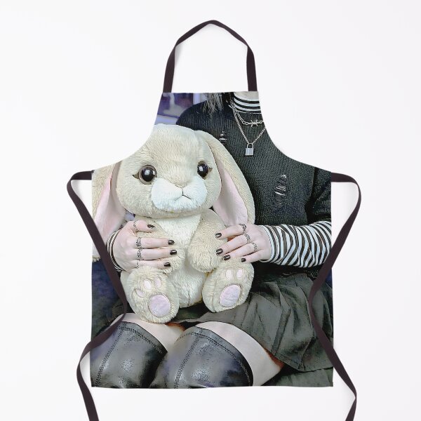 Item preview, Emo Girl Holding Cute Plush Bunny designed and sold by D6rkT3chDemon.