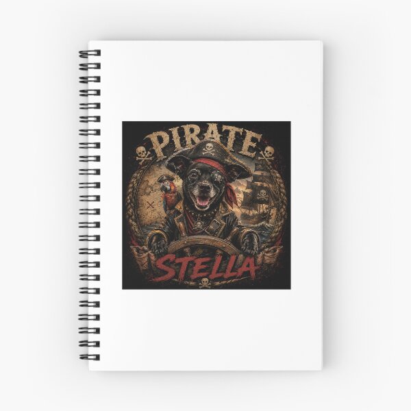 Artikelvorschau, Piratenhund Stella – Lustiger Piratenhund | Vintage-T-Shirt mit Totenkopf-Motiv entworfen und verkauft von Maggie1475.