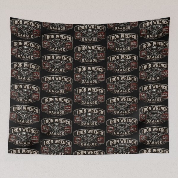 Item preview, Iron Wrench Garage – Plaque designed and sold by Murbee.