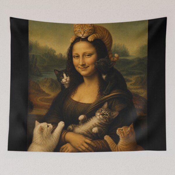 Item preview, Mona Lisa Cat Lover – Funny Renaissance Cats Parody Inspired by the Mona Lisa designed and sold by BlackCat Vibe.