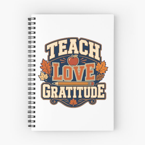 Aperçu de l'œuvre Teach Love Gratitude Retro Thanksgiving Teacher Shirt créée et vendue par Freshloop Studio | Whimsical Vintage Art.