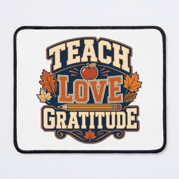 Item preview, Teach Love Gratitude Retro Thanksgiving Teacher Shirt designed and sold by Freshloop Studio | Whimsical Vintage Art.