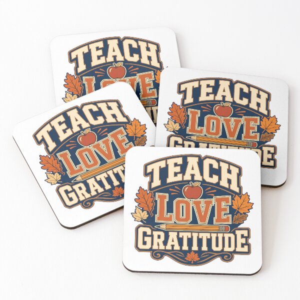 Item preview, Teach Love Gratitude Retro Thanksgiving Teacher Shirt designed and sold by Freshloop Studio | Whimsical Vintage Art.