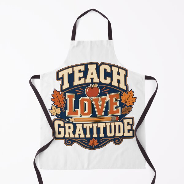Item preview, Teach Love Gratitude Retro Thanksgiving Teacher Shirt designed and sold by Freshloop Studio | Whimsical Vintage Art.
