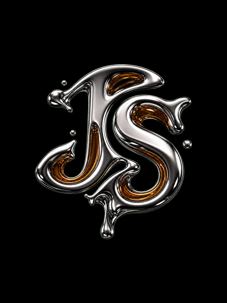 Thumbnail 4 of 4, iPhone Case, Liquid Chrome JS Developer Monogram designed and sold by webdev27.