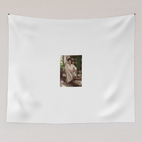 Item preview, Woman in knit sweater finding relaxation designed and sold by CathryneDelamort.