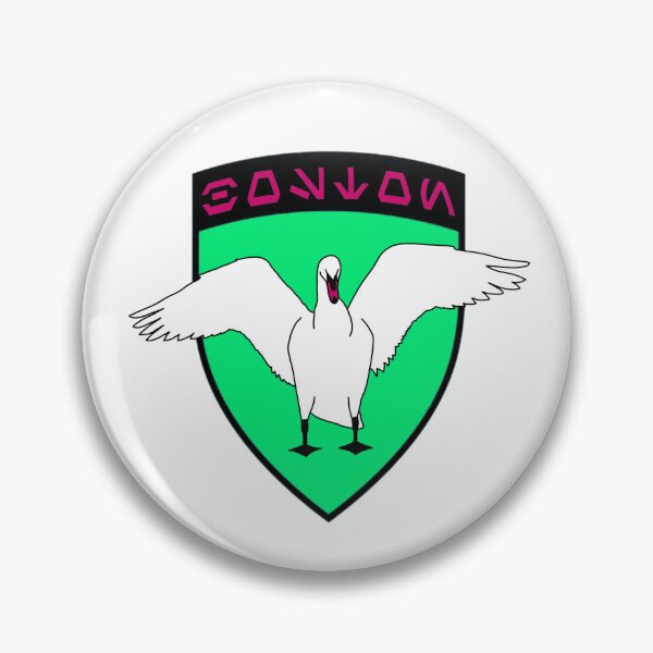 Item preview, White Swan Crest with Green Background and Pink Script designed and sold by Whimsea96.