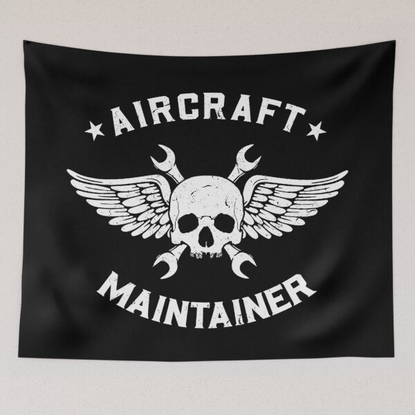 Item preview, Aircraft Maintainer Skull Wings Badge Grunge Emblem Design designed and sold by DarkOriginArts.