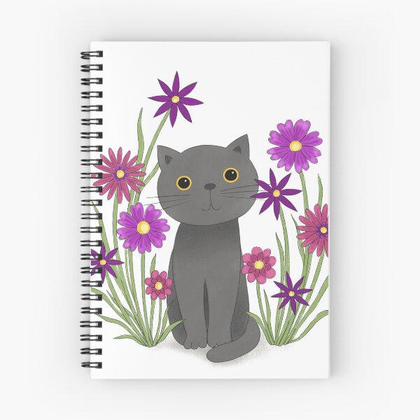 Item preview, Cat with flowers designed and sold by Jabalou.