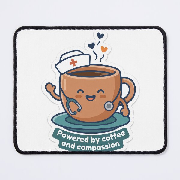 Item preview, Powered By Coffee And Compassion Funny Nurse Healthcare Worker Gift designed and sold by marcokawaii.