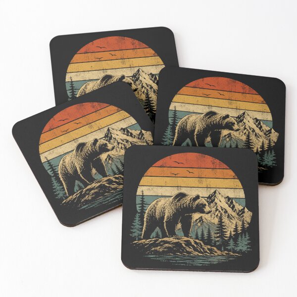 Item preview, Retro Mountain Bear Wilderness Nature Vintage Adventure designed and sold by Moizento.