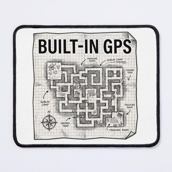 Item preview, Built-In GPS Graph Paper Map Retro Gaming designed and sold by ryanguas.