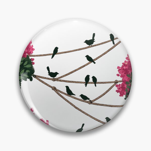 Item preview, Birds on Ropes in Bloom | Floral Nature Sunset Silhouette Aesthetic T-Shirt Design designed and sold by designbyuzi.