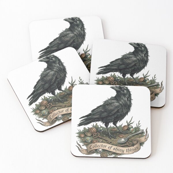 Item preview, Collector Of Shiny Things Goblincore Crow Corvid Trinket Hoard Art designed and sold by marcokawaii.