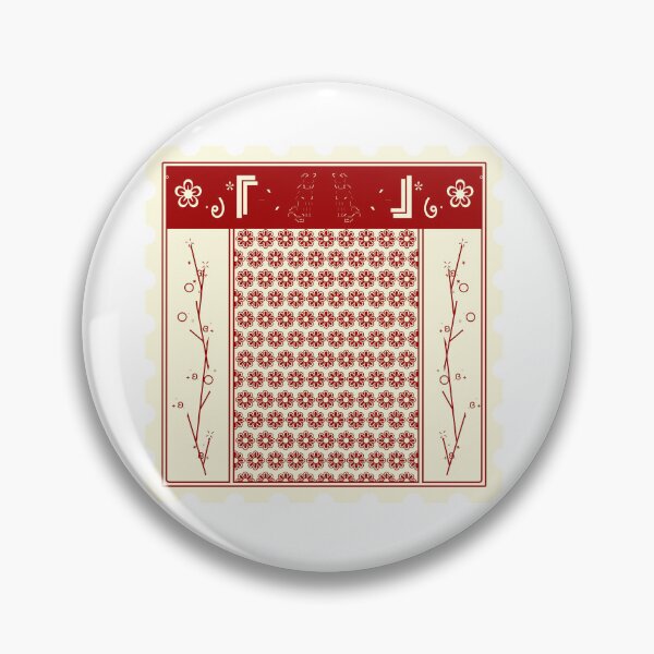 Item preview, Flowers and Cats Red Stamp designed and sold by DaisyilleArt.