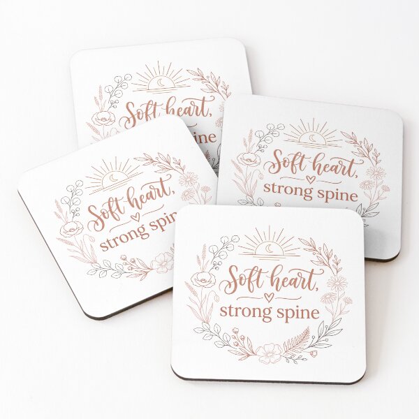 Item preview, Soft Heart Strong Spine Boho Wildflower Affirmation Typography Art designed and sold by marcokawaii.