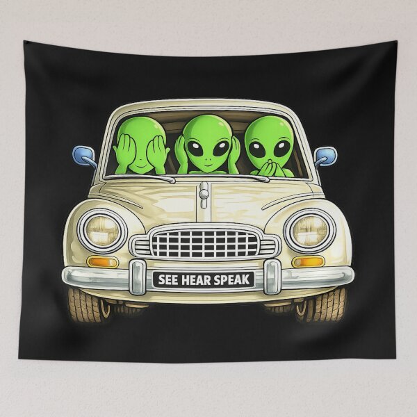 Item preview, Aliens see hear speak no evil in a car designed and sold by JamesDunican.