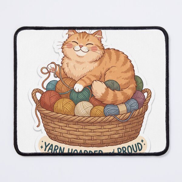 Item preview, Yarn Hoarder And Proud Funny Knitting Crochet Cat Fiber Arts Gift designed and sold by marcokawaii.