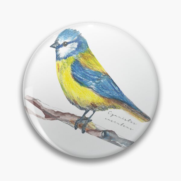 Item preview, Blue Tit Bird Colourful Pencil Drawing designed and sold by Lenka Draws.