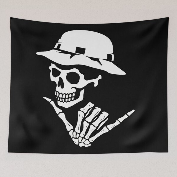 Item preview, Skull Shaka Sign Bucket Hat Chill Surfer Vibes Design designed and sold by DarkOriginArts.
